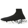 Speed 2.0 Graffiti-sneakers “Sort genanvendt strik og hvid sål” 617196W2DD41091