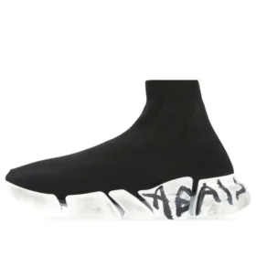 Speed 2.0 Graffiti-sneakers “Sort genanvendt strik og hvid sål” 617196W2DD41091