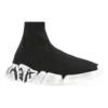 Speed 2.0 Graffiti-sneakers “Sort genanvendt strik og hvid sål” 617196W2DD41091