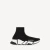 Speed 2.0-sneaker til kvinder i genanvendt strik med tofarvet sål i sort/hvid Speed 2.0-sneaker til kvinder i genanvendt strik med tofarvet sål i sort/hvid