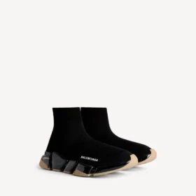 Speed 2.0 herresneaker i sort/beige med fuld gennemsigtig sål og genanvendt strik Speed 2.0 herresneaker i sort/beige med fuld gennemsigtig sål og genanvendt strik