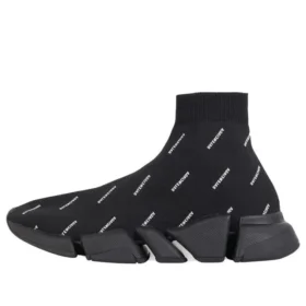 Speed 2.0 Sneakers “Sort strik med hvidt logo overalt” 617239W2DBO1090