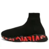 Speed 2.0 Sneakers “Sort strik med rødt graffiti og sort sål” 645334W2DBY1016