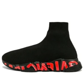 Speed 2.0 Sneakers “Sort strik med rødt graffiti og sort sål” 645334W2DBY1016