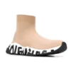 Speed Graffiti-sneakers “Beige strik med hvid og sort graffiti-sål” 605942W2DB79791