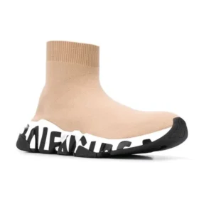 Speed Graffiti-sneakers “Beige strik med hvid og sort graffiti-sål” 605942W2DB79791