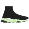 Speed Graffiti-sneakers “Sort strik med fluorescerende grøn graffiti-sål” 605972W05GY1935