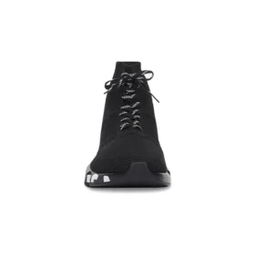 Speed Lace Up Sneakers “Sort genanvendt strik med sort og hvid graffiti-sål” 617251W2DB71006