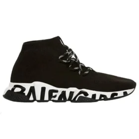 Speed Lace Up Sneakers “Sort genbrugsstrik med sort graffiti-sål” 621611W05GE1015