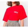Sports-T-shirt med korte ærmer, løs pasform, rød 556102TAV446403