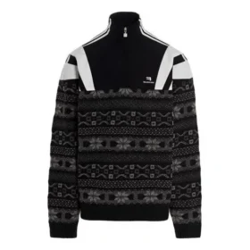 Sporty B Half Zip Track Mix Jacquard-striktrøje “Black Grey” 675289T16171240
