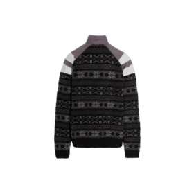 Sporty B Half Zip Track Mix Jacquard-striktrøje “Black Grey” 675289T16171240