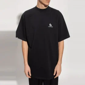 Sporty B Logo T-shirt, Boxy Fit “Black” 681045TLVN11070