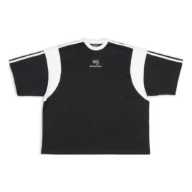 Sporty B T-shirt med løs pasform “Black White” 699182TMVC41070