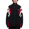 Sporty B vendbar Track-jakke “Black Red White” 681445TKO481000