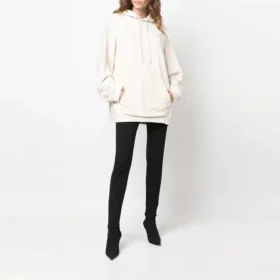 Sporty oversized hættetrøje med snøre “White” 600583TLVA19080
