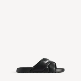 Sporty pool-sandaler til mænd i sort/hvid