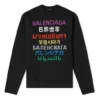 Sprog Striktrøje med rund hals “Black Multicolor” 646491T15952771
