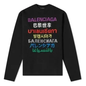 Sprog Striktrøje med rund hals “Black Multicolor” 646491T15952771
