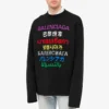 Sprog Striktrøje med rund hals “Black Multicolor” 646491T15952771
