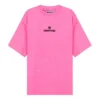 SS21 Broderet T-shirt med rund hals, lyserød 641532TJVA95764