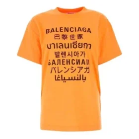 SS21 Letter Printing Rundhalset Orange 612965TJVI37513