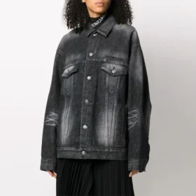 SS21 Logo Casual ensfarvet langærmet jakke, sort 620746TIW435720