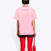 SS21 med alfabetmønster, kortærmet, unisex, lyserød 612965TJVL51401
