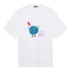 SS21 Retro-T-shirt i glatvævning, stor pasform, korte ærmer, unisex, hvid 657059TKV949000