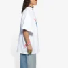 SS21 Retro-T-shirt i glatvævning, stor pasform, korte ærmer, unisex, hvid 657059TKV949000