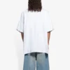 SS21 Retro-T-shirt i glatvævning, stor pasform, korte ærmer, unisex, hvid 657059TKV949000