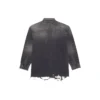 SS21 Ripped Denim-skjorte til mænd, sort 657610TBP191090