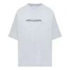 SS21 T-shirt med rund hals og tryk, grå 620941TIV501167