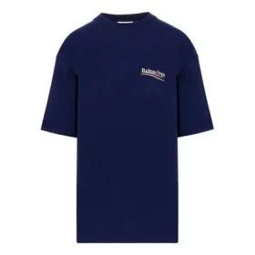 SS21 T-shirt med tryk, rund hals og korte ærmer, blå 641655TIV521195