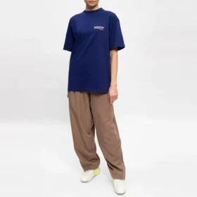 SS21 T-shirt med tryk, rund hals og korte ærmer, blå 641655TIV521195
