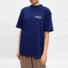 SS21 T-shirt med tryk, rund hals og korte ærmer, blå 641655TIV521195