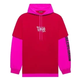 SS21 unisex-jakke med hætte og sammensyede detaljer, lange ærmer, lyserød og rød 657037TKV826295 SS21 unisex-jakke med hætte og sammensyede detaljer, lange ærmer, lyserød og rød 657037TKV826295
