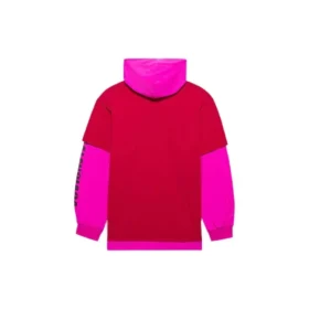 SS21 unisex-jakke med hætte og sammensyede detaljer, lange ærmer, lyserød og rød 657037TKV826295 SS21 unisex-jakke med hætte og sammensyede detaljer, lange ærmer, lyserød og rød 657037TKV826295