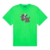 SS21 Unisex-T-shirt med kort ærme og lille tegneserieprint, grøn 612966TJVM93302