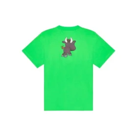 SS21 Unisex-T-shirt med kort ærme og lille tegneserieprint, grøn 612966TJVM93302