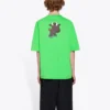 SS21 Unisex-T-shirt med kort ærme og lille tegneserieprint, grøn 612966TJVM93302