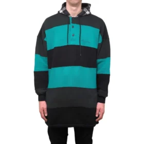 Stribet oversized Hættetrøje “Green Black” 556137TDV325567 Stribet oversized Hættetrøje “Green Black” 556137TDV325567