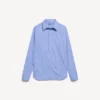 Stribet poplin-skjorte til kvinder i blå/marineblå Stribet poplin-skjorte til kvinder i blå/marineblå