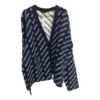 Strikket cardigan med logo overalt “Blue White” 736248T32338502