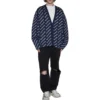 Strikket cardigan med logo overalt “Blue White” 736248T32338502