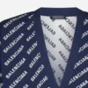 Strikket cardigan med logo overalt “Blue White” 736248T32338502