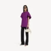 Struktureret T-shirt til kvinder i violet Struktureret T-shirt til kvinder i violet
