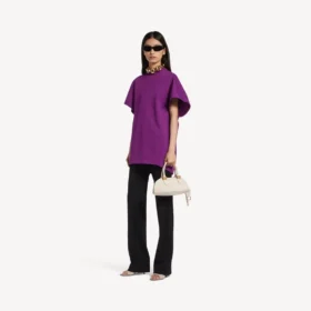 Struktureret T-shirt til kvinder i violet
