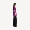 Struktureret T-shirt til kvinder i violet Struktureret T-shirt til kvinder i violet