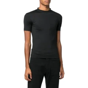 Super stram, skinnende, tætsiddende T-shirt “Black” 720458TNVI21000